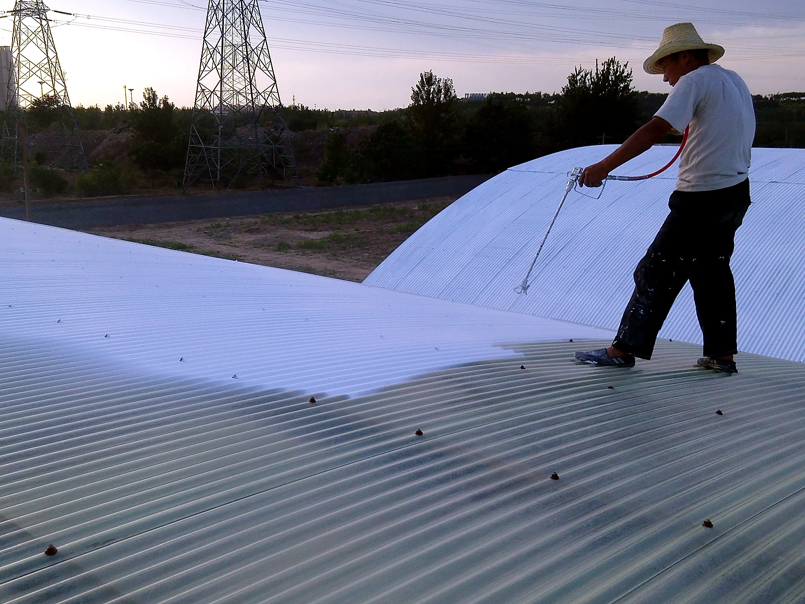 Large Arched Industrial Roof Reflective Coating, industrial site image 6