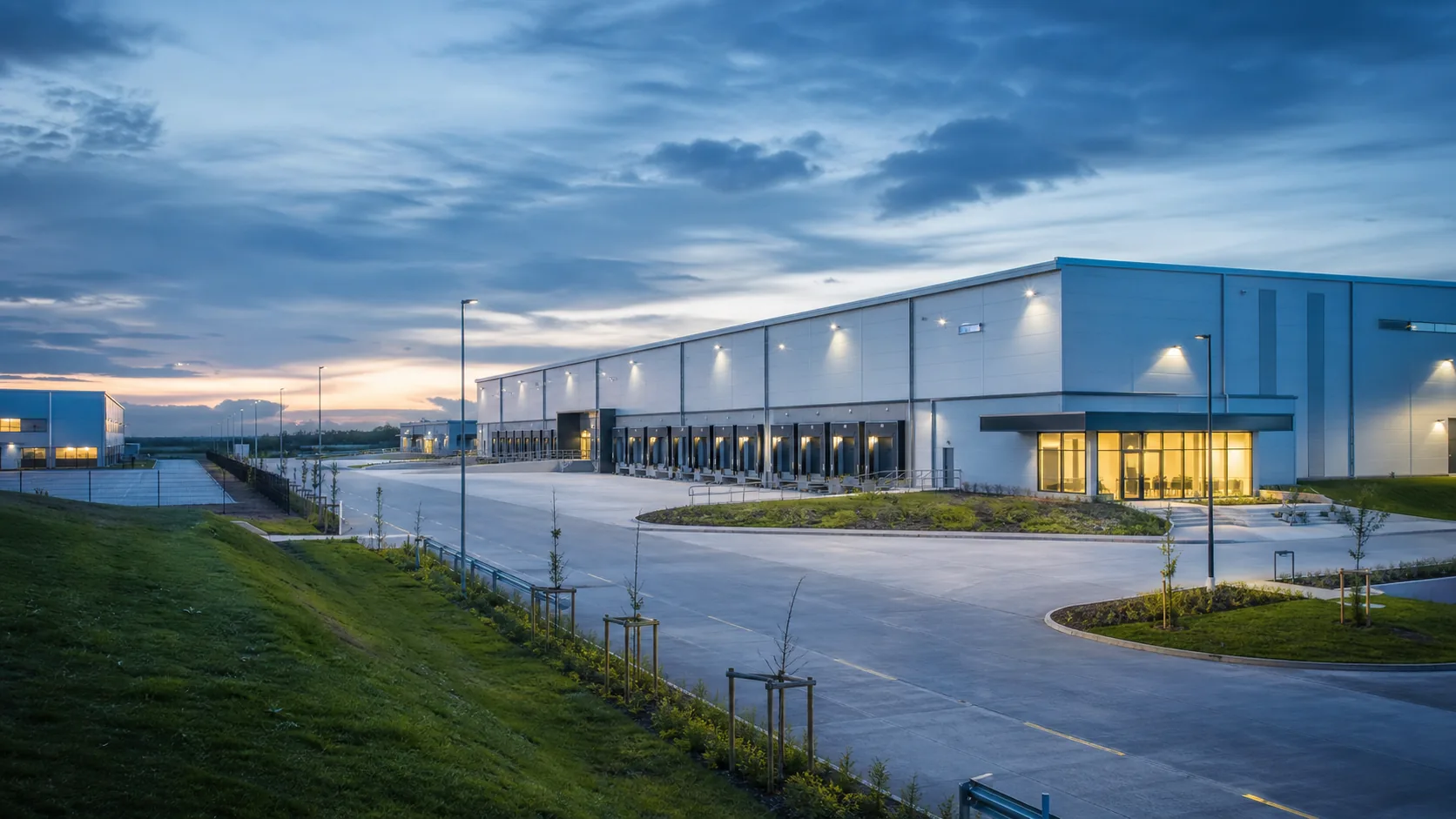 Industrial Buildings & Logistics — Roof, wall and exposed-structure protection for industrial buildings, warehouses and logistics facilities.